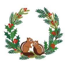Winter Wreath with Chipmunks