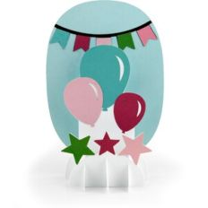 5X7 Grid Pop Up Card Birthday Balloons