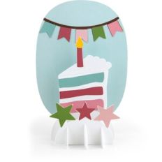 5X7 Grid Pop Up Card Birthday Cake Slice