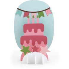 5X7 Grid Pop Up Card Birthday Cake