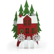 5X7 Grid Pop Up Card Christmas House