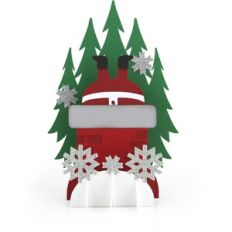 5X7 Grid Pop Up Card Christmas Santa Chimney