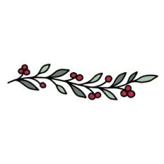 Christmas border with leaves and berries