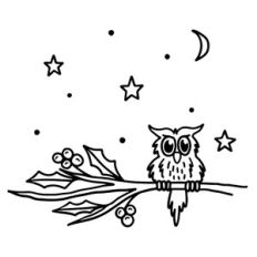 Christmas owl with stars