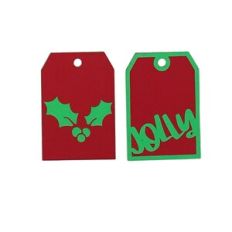 Holly and Jolly Layered Tags