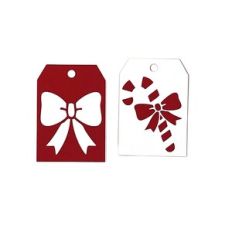 Candy Cane and Bows Tags