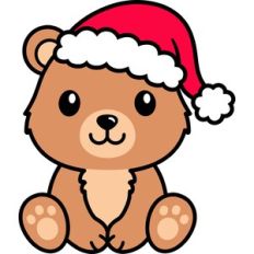 Bear with Santa hat