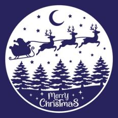 Santa sleigh and reindeer