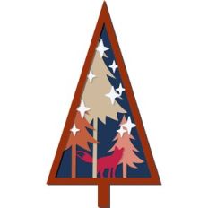 Layered Christmas Tree Fox Forest