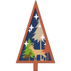 Layered Christmas Tree Deer Forest