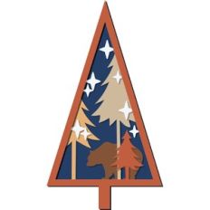Layered Christmas Tree Bear Forest