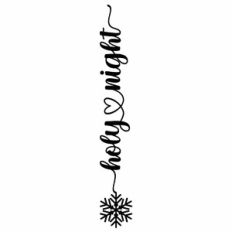 Holy Night Snowflake Vertical Heart Quote