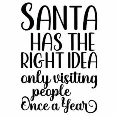 Santa Has The Right Idea Only Visiting People Once A Year Quote