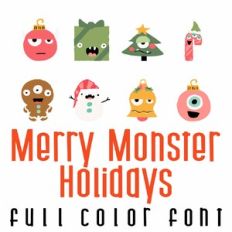 Merry Monsters Holiday Full Color Font