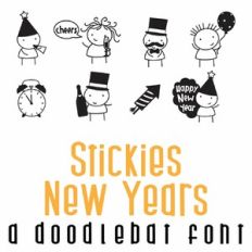 Stickies New Years Doodlebat Font