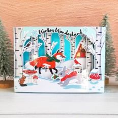 Christmas Winter Wonderland Landscape Shadowbox Card
