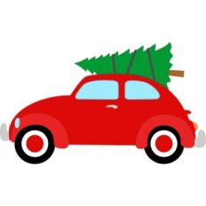 christmas red car