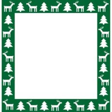 christmas reindeer and pine tree frame