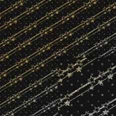 gold silver black stars pattern