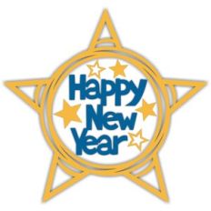 happy new year circles star