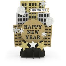 5X7 Grid Pop Up Card New Year Ball