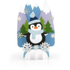 5X7 Grid Pop Up Card Penguin