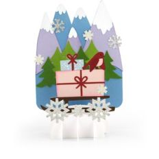 5X7 Grid Pop Up Card Presents Bird