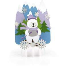 5X7 Grid Pop Up Card Polar Bear
