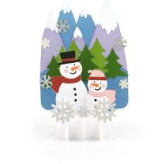 5X7 Grid Pop Up Card Snowman