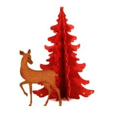 Fawn With Tree Vignette