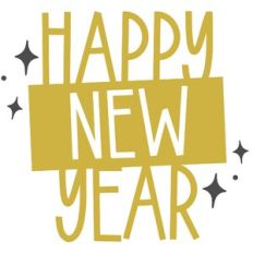 Simple Happy New Year Word Art