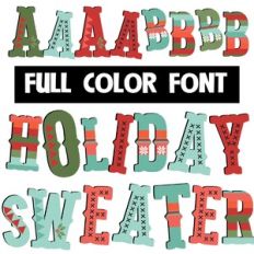 Holiday Sweater Color Font