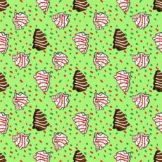 Christmas tree snack cake wrapping paper pattern