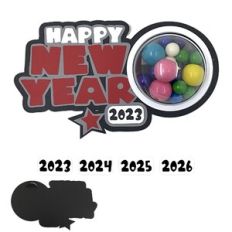 Happy New Year Dome Candy Holder Pull Tab