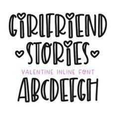 BFC Girlfriend Stories Inline Heart Valentine Font