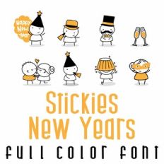 Stickies New Years Full Color Font