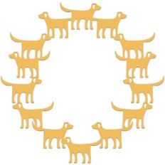 Dog Garland Circle Frame or Border