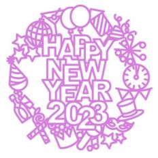 happy new year 2023 wreath