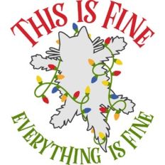 Everything is fine Christmas Cat