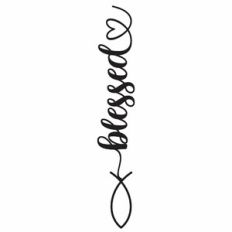 Blessed Heart Fish Vertical Word