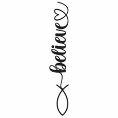 Believe Heart Fish Vertical Word
