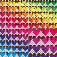 chocolate rainbow heart glitter pattern