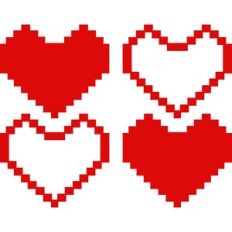 hearts pixels