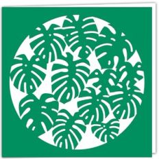 Monstera Houseplant Leaves Circle Card