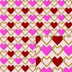 pixel heart glitter pattern