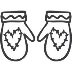 Stitched Heart Mittens