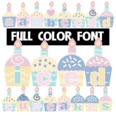 Iced Cupcakes Color Font