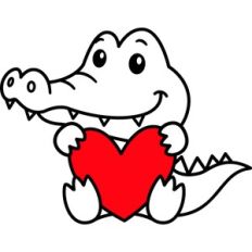 Crocodile With Heart
