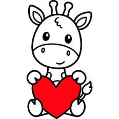 Giraffe With Heart