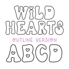 BFC Wild Hearts Outline Retro Valentine's Day Font